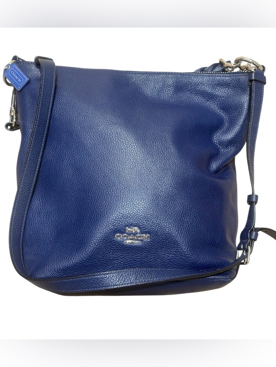 Coach Handbags - Coach Abby Duffle Pebbled Leather Hobo Bag in Deep Blue Preowned Hang Tag Added